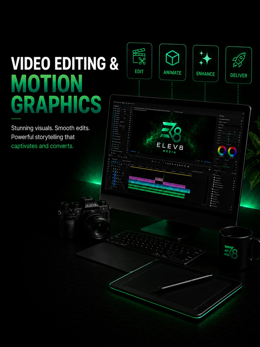 video editing and motion graphics